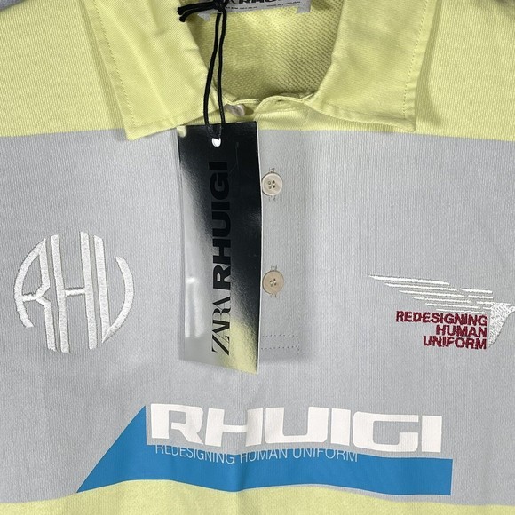 Zara Yellow and White Polo Shirt - Picture 5 of 10